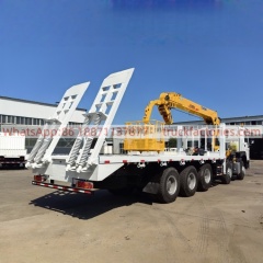 8×4直臂吊平板或爬梯随车起重卡车