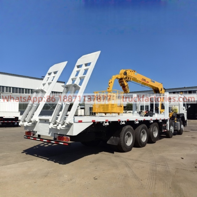 8×4直臂吊平板或爬梯随车起重卡车