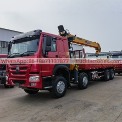 重汽豪沃\5、红黄+350直+豪沃400马力随车起重卡车