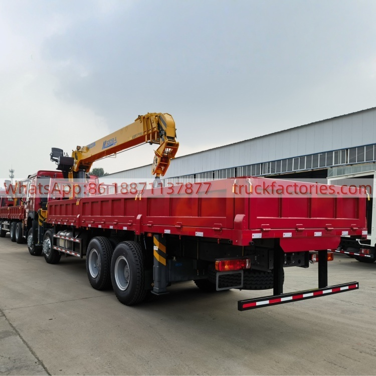 HOWO Truck-mounted Crane Transport Vehicle, Straight Boom Crane Flatbed Truck-mounted Crane