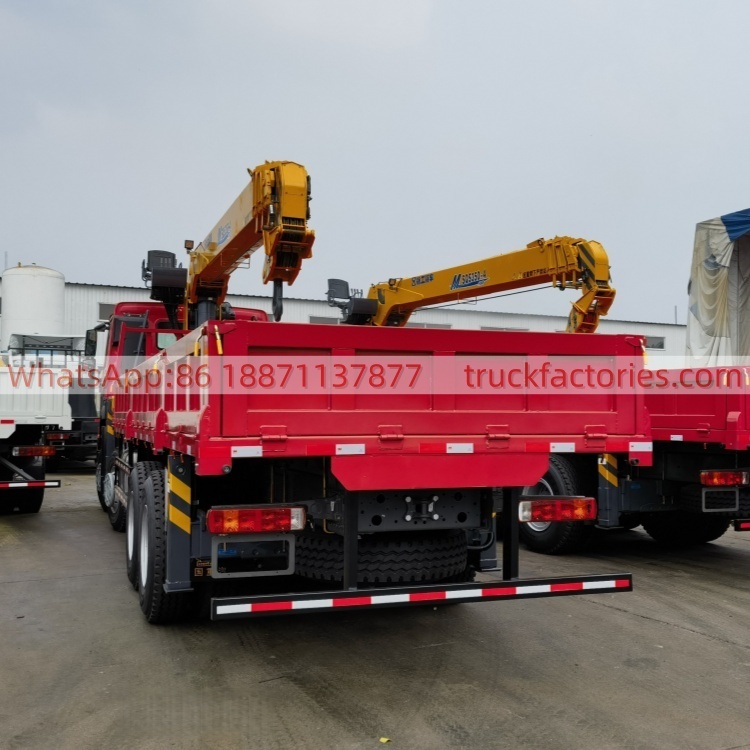 HOWO Truck-mounted Crane Transport Vehicle, Straight Boom Crane Flatbed Truck-mounted Crane