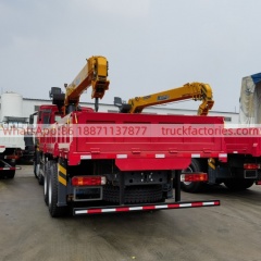 重汽豪沃\5、红黄+350直+豪沃400马力随车起重卡车