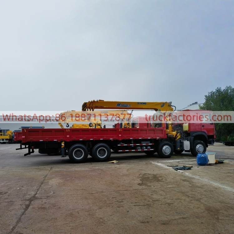 HOWO Truck-mounted Crane Transport Vehicle, Straight Boom Crane Flatbed Truck-mounted Crane