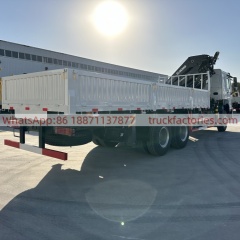 6×4折臂吊马槽货箱重汽\15、重汽豪沃白黑+400折+400马力随车起重卡车