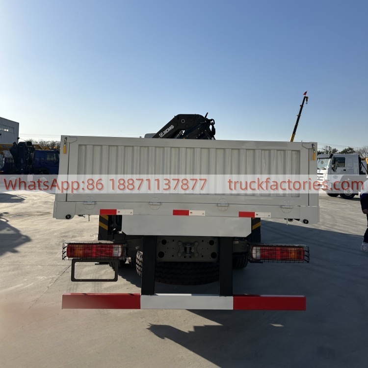 HOWO Crane Truck, Lorry-mounted Crane Truck, Folding Boom Crane, Flatbed Lorry-mounted Crane Truck