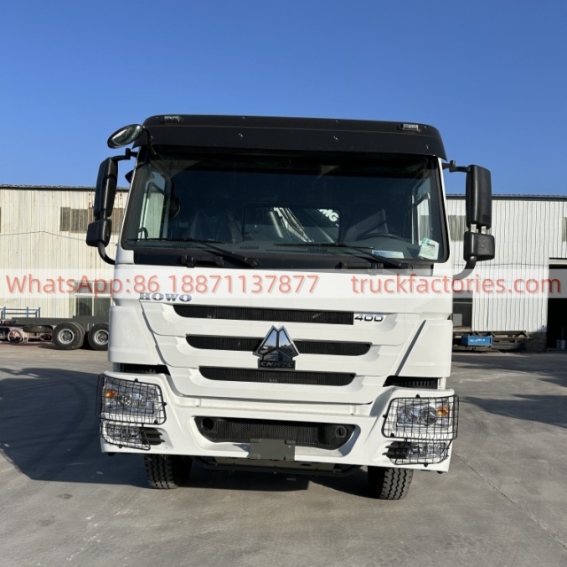 6×4折臂吊马槽货箱重汽\15、重汽豪沃白黑+400折+400马力随车起重卡车