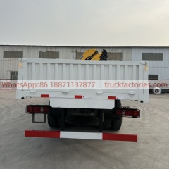 6×4折臂吊马槽货箱重汽\13、重汽豪沃白黄+200折+N系列340马力随车起重卡车