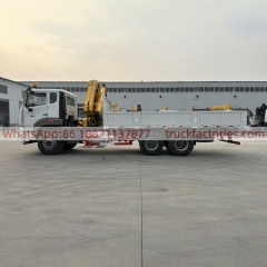 6×4折臂吊马槽货箱重汽\13、重汽豪沃白黄+200折+N系列340马力随车起重卡车