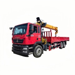 19.重汽豪沃TX320后八轮14吨5节臂随车起重卡车