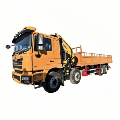 8×4折臂吊马槽货箱\1、陕汽黄黄+450折+F3000随车起重卡车