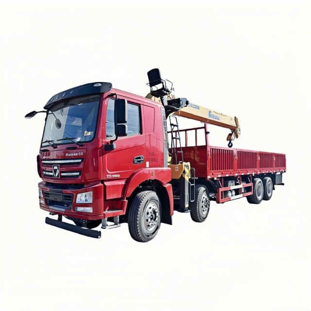 8×4直臂吊马槽货箱\徐工随车起重卡车