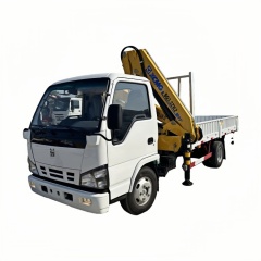 4×2折臂吊马槽货箱轻卡\2、白黄+老3.2折（五十铃）随车起重卡车