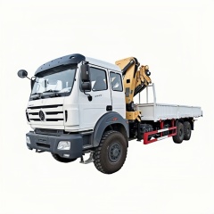 6×4折臂吊马槽货箱重汽\北奔随车起重卡车