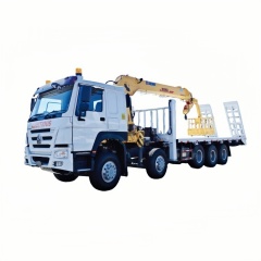 8×4直臂吊平板或爬梯随车起重卡车