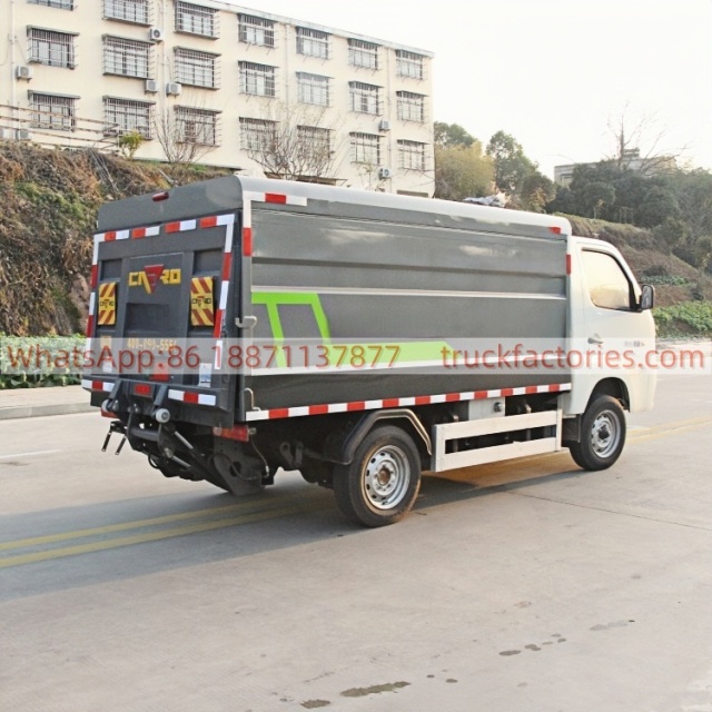 福田102马力纯电动密闭式桶装垃圾卡车
