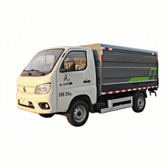 福田102马力纯电动密闭式桶装垃圾卡车