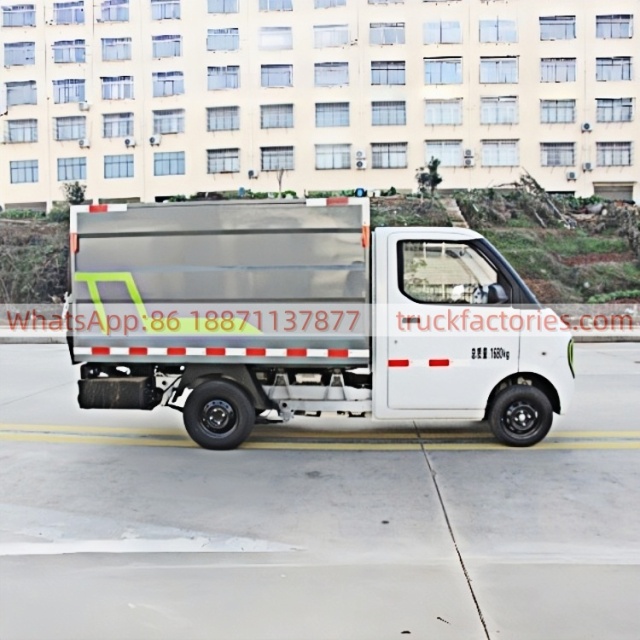 德力32马力纯电动桶装垃圾卡车