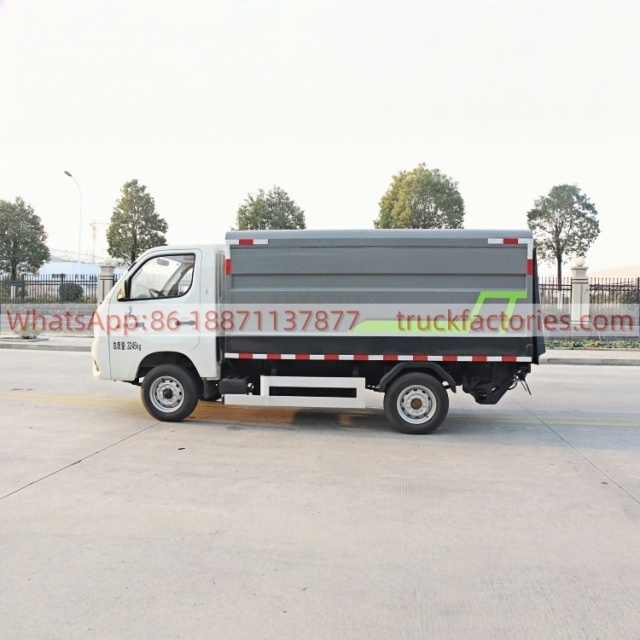 福田102马力纯电动密闭式桶装垃圾卡车