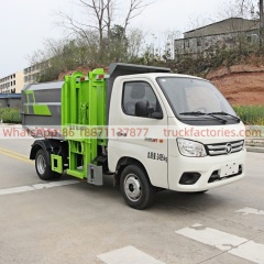 Foton Self-Loading Garbage Truck, Fully Automatic Bucket-Hanging Sanitation Garbage Transport Vehicle