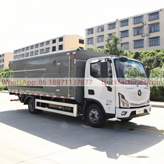 福田227马力纯电动密闭式桶装垃圾卡车40