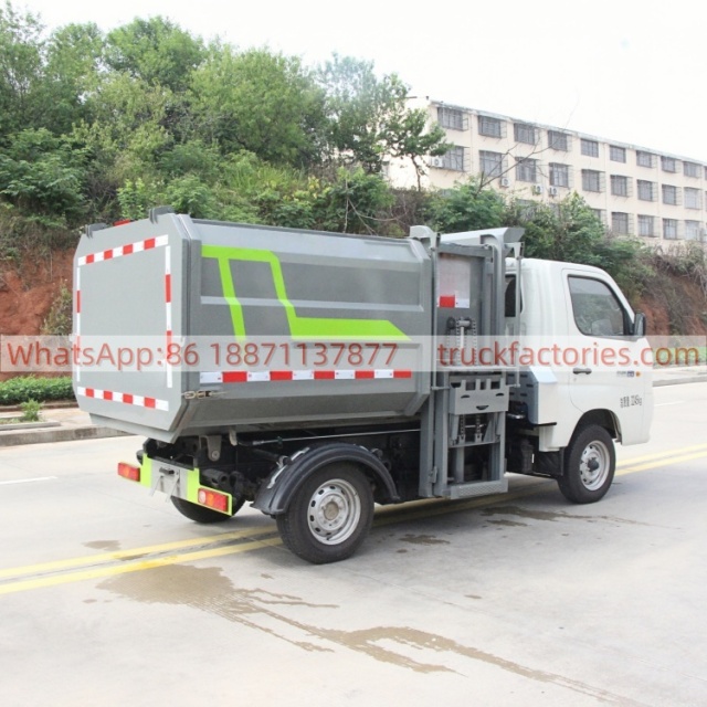 福田纯电动自装卸式垃圾卡车13
