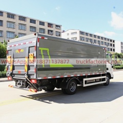 福田227马力纯电动密闭式桶装垃圾卡车40