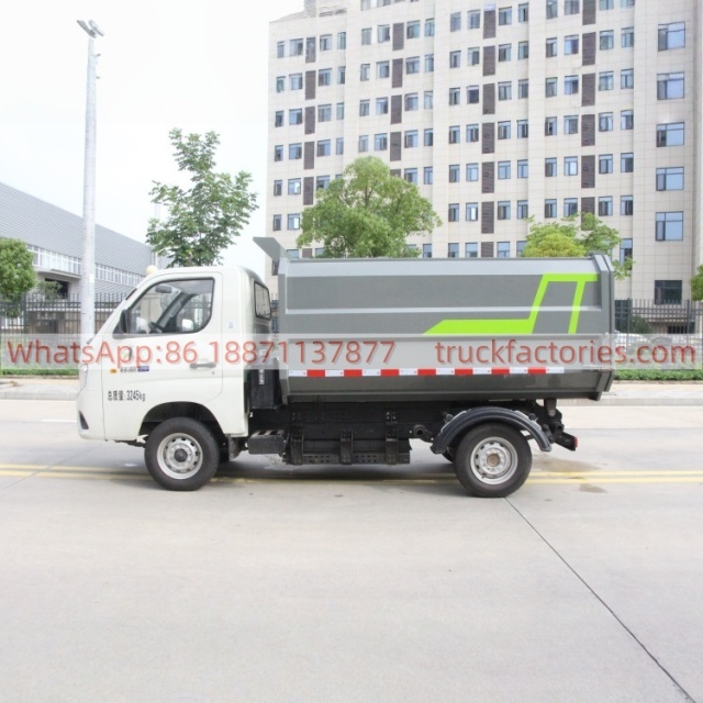 福田纯电动自装卸式垃圾卡车13