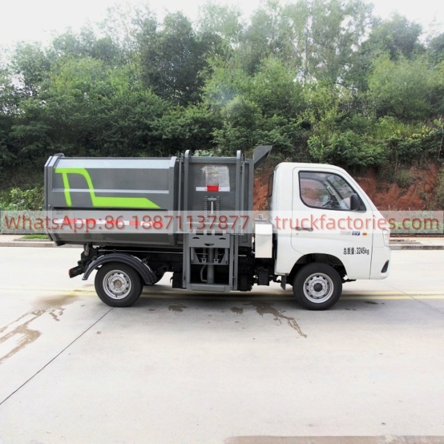 福田纯电动自装卸式垃圾卡车13