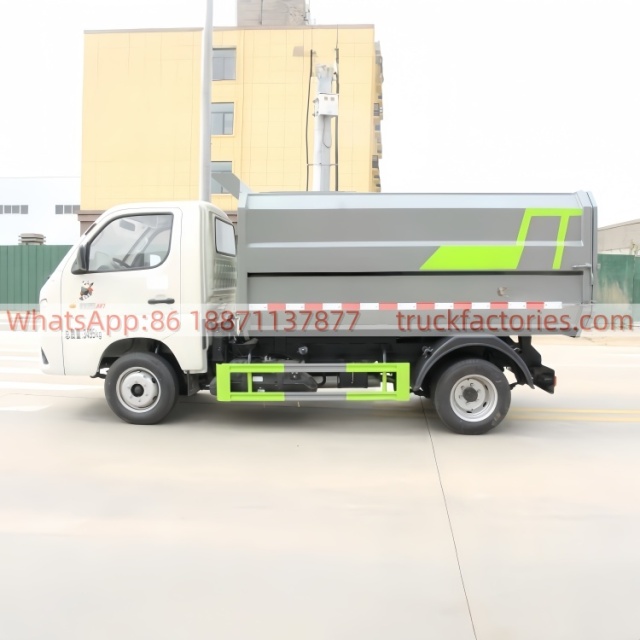 Foton Self-Loading Garbage Truck, Fully Automatic Bucket-Hanging Sanitation Garbage Transport Vehicle