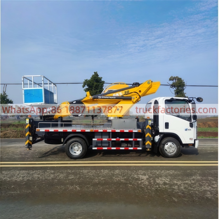 IS UZU high-altitude lifting platform operation truck, truck with lifting platform, aerial lifting platform truck