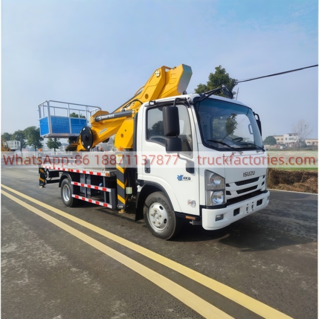 IS UZU high-altitude lifting platform operation truck, truck with lifting platform, aerial lifting platform truck