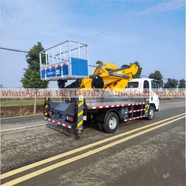 IS UZU high-altitude lifting platform operation truck, truck with lifting platform, aerial lifting platform truck