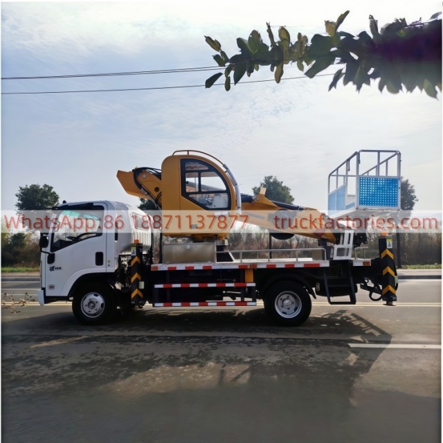 IS UZU high-altitude lifting platform operation truck, truck with lifting platform, aerial lifting platform truck