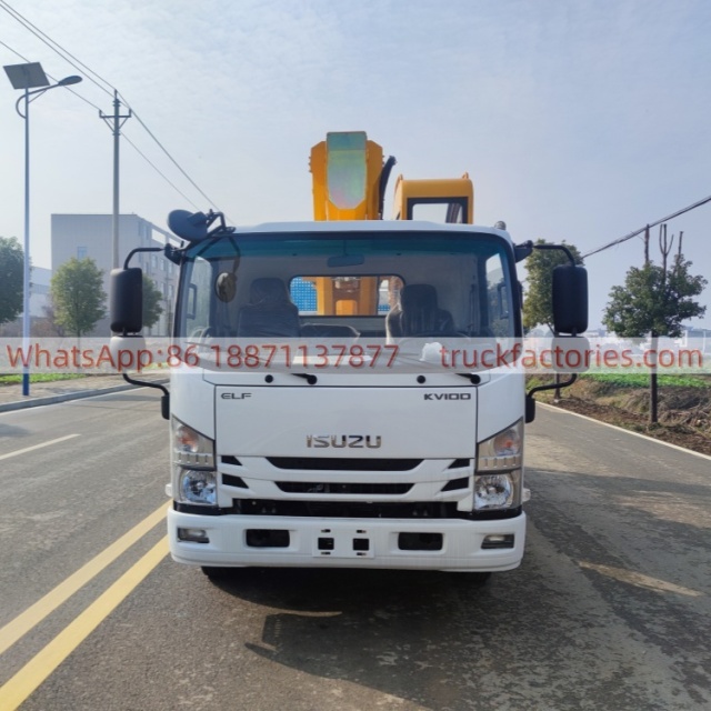 IS UZU high-altitude lifting platform operation truck, truck with lifting platform, aerial lifting platform truck