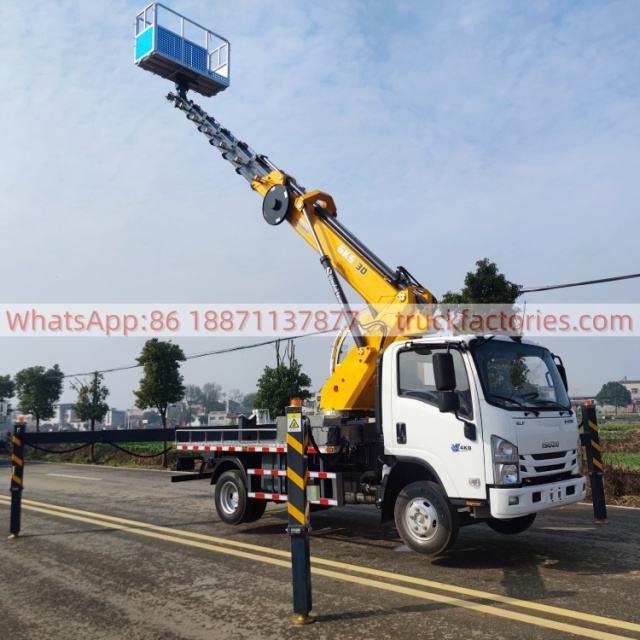 IS UZU high-altitude lifting platform operation truck, truck with lifting platform, aerial lifting platform truck