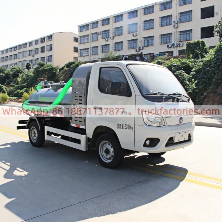 Foton 1.2 Cubic Meter Pure Electric Fecal Suction Truck, New Energy Sanitary Sewage Suction Truck