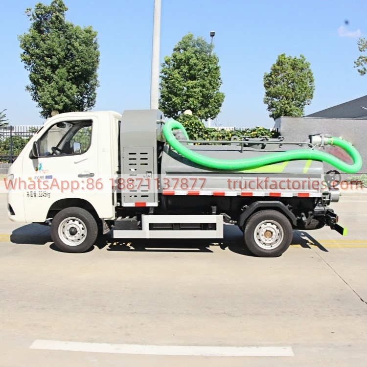 Foton 1.2 Cubic Meter Pure Electric Fecal Suction Truck, New Energy Sanitary Sewage Suction Truck
