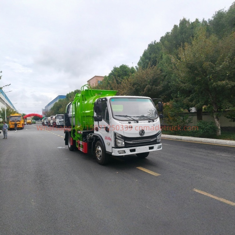 DFL kitchen waste truck equipped with a Quanchai engine of 142 horsepower, 2300-liter displacement, and a wheelbase of 2800mm