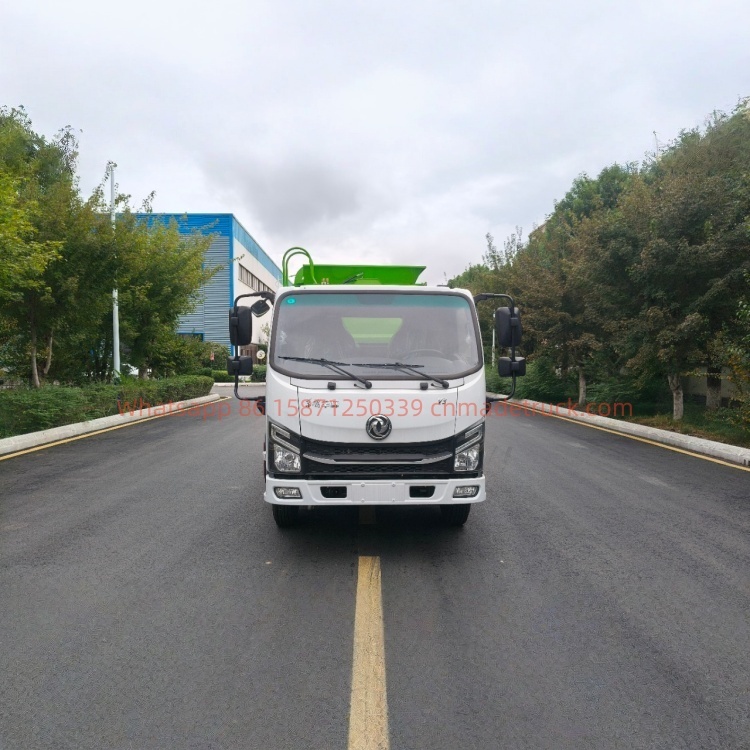 DFL kitchen waste truck equipped with a Quanchai engine of 142 horsepower, 2300-liter displacement, and a wheelbase of 2800mm