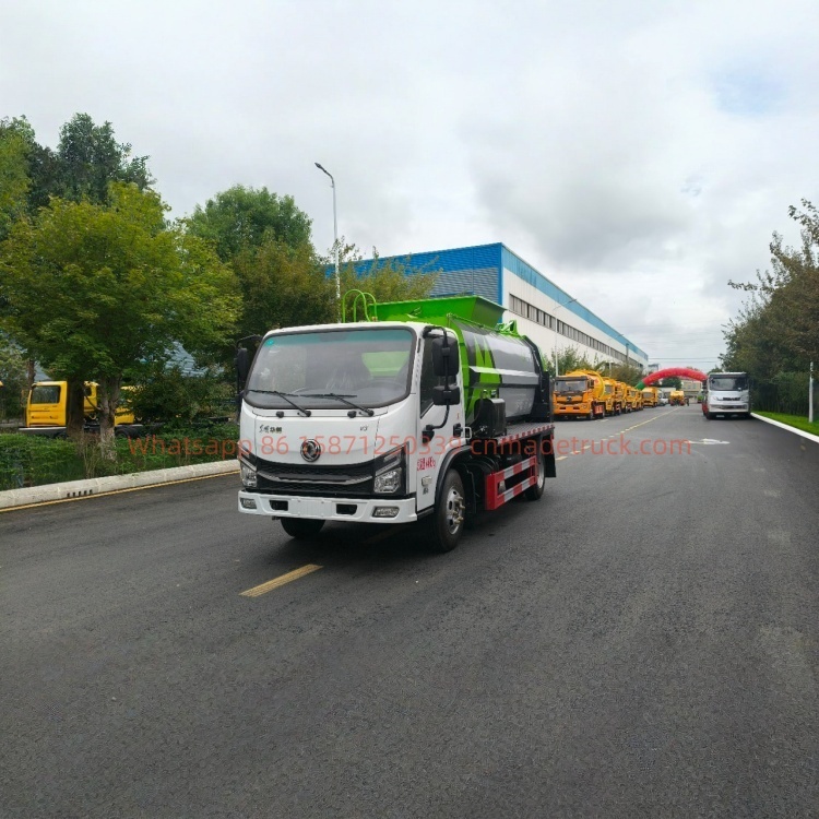 DFL kitchen waste truck equipped with a Quanchai engine of 142 horsepower, 2300-liter displacement, and a wheelbase of 2800mm