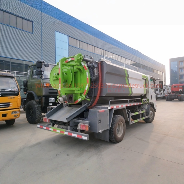 7000-liter Isuzu cleaning and sewage suction truck with Isuzu 163-horsepower engine and 3000-liter displacement