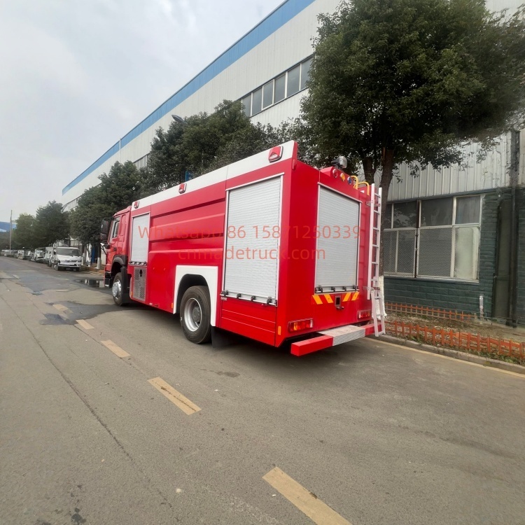 Sinotruk Howo 4×2 Single Axle Water Tank Fire Truck 7000 L capacity