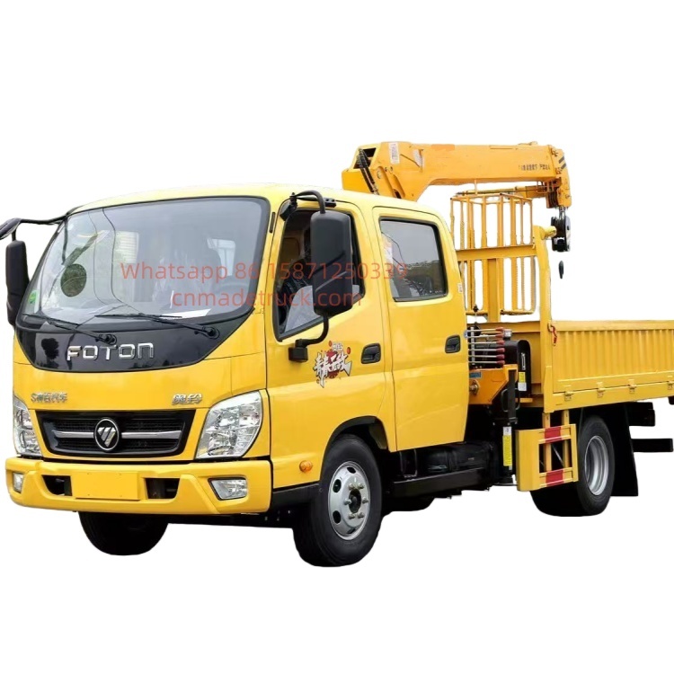 FOTON truck-mounted crane transport truck, truck-mounted crane truck, straight-arm crane