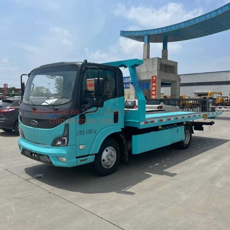 Qingling EVM100 Pure Electric Blue-Plate Flatbed Wrecker Fuel vehicle transportation underground garage towing