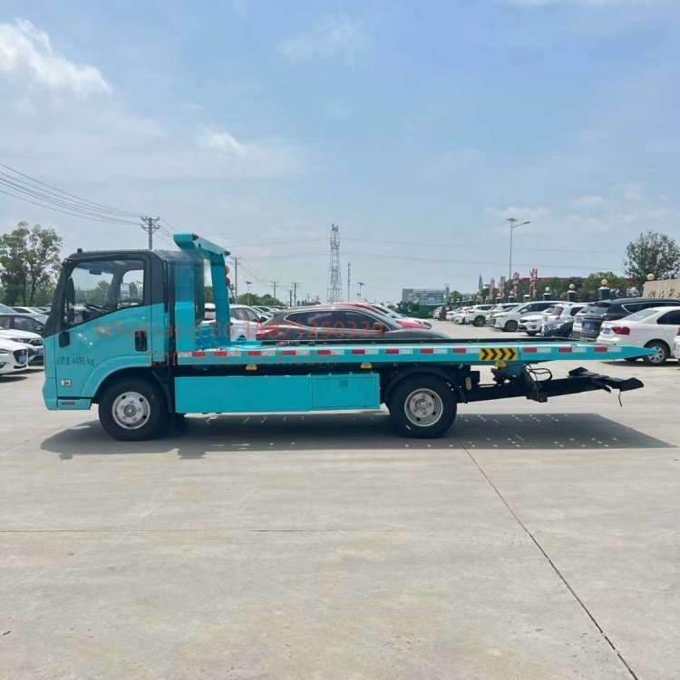 Qingling EVM100 Pure Electric Blue-Plate Flatbed Wrecker Fuel vehicle transportation underground garage towing