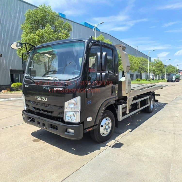 Isuzu Black Warrior Wrecker Truck One-to-two flatbed wrecker