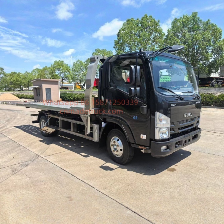Isuzu Black Warrior Wrecker Truck One-to-two flatbed wrecker