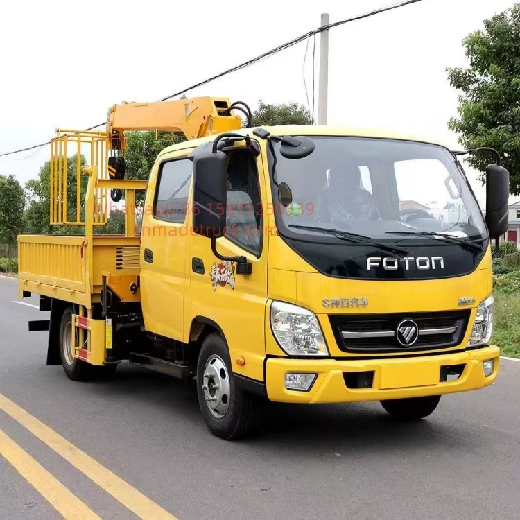 FOTON truck-mounted crane transport truck, truck-mounted crane truck, straight-arm crane