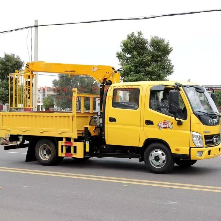 FOTON truck-mounted crane transport truck, truck-mounted crane truck, straight-arm crane