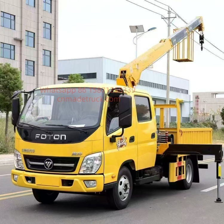 FOTON truck-mounted crane transport truck, truck-mounted crane truck, straight-arm crane